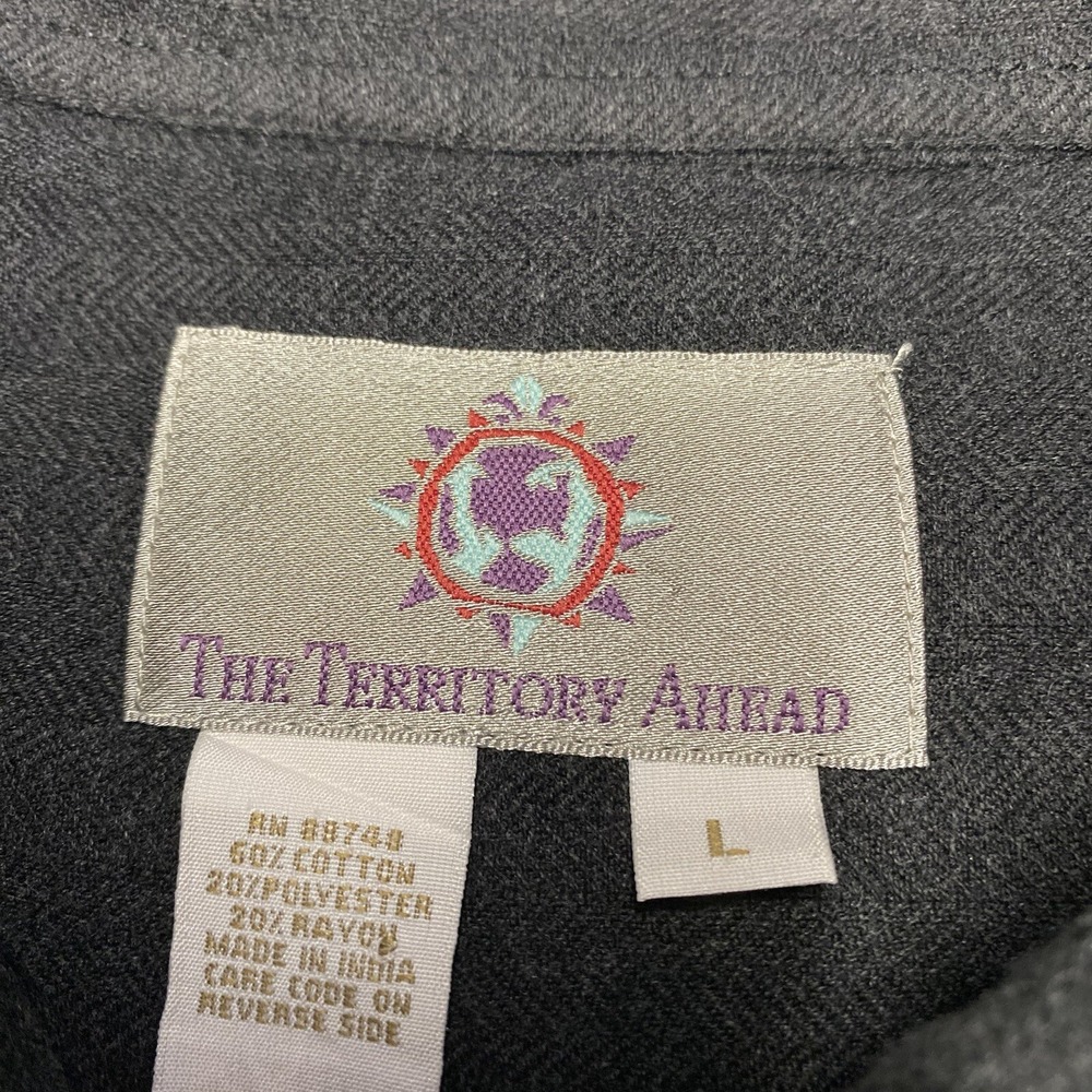 The‎ Territory Ahead Shirt Mens Large Black Aztec Tribal Herringbone Soft - Picture 2 of 7